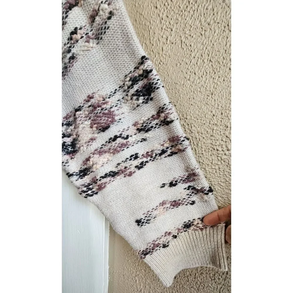 pureJill multicolored embossed sweater pullover knitted cotton Nylon blend Sz 2X